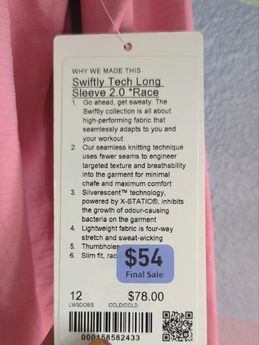 lululemon athletica Pink Swiftly Tech Long-Sleeve Crew Active Top